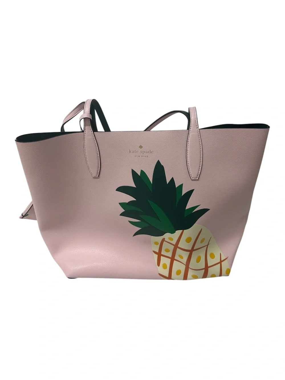 Kate Spade Colada Pineapple Print Reversible Tote with Pouch